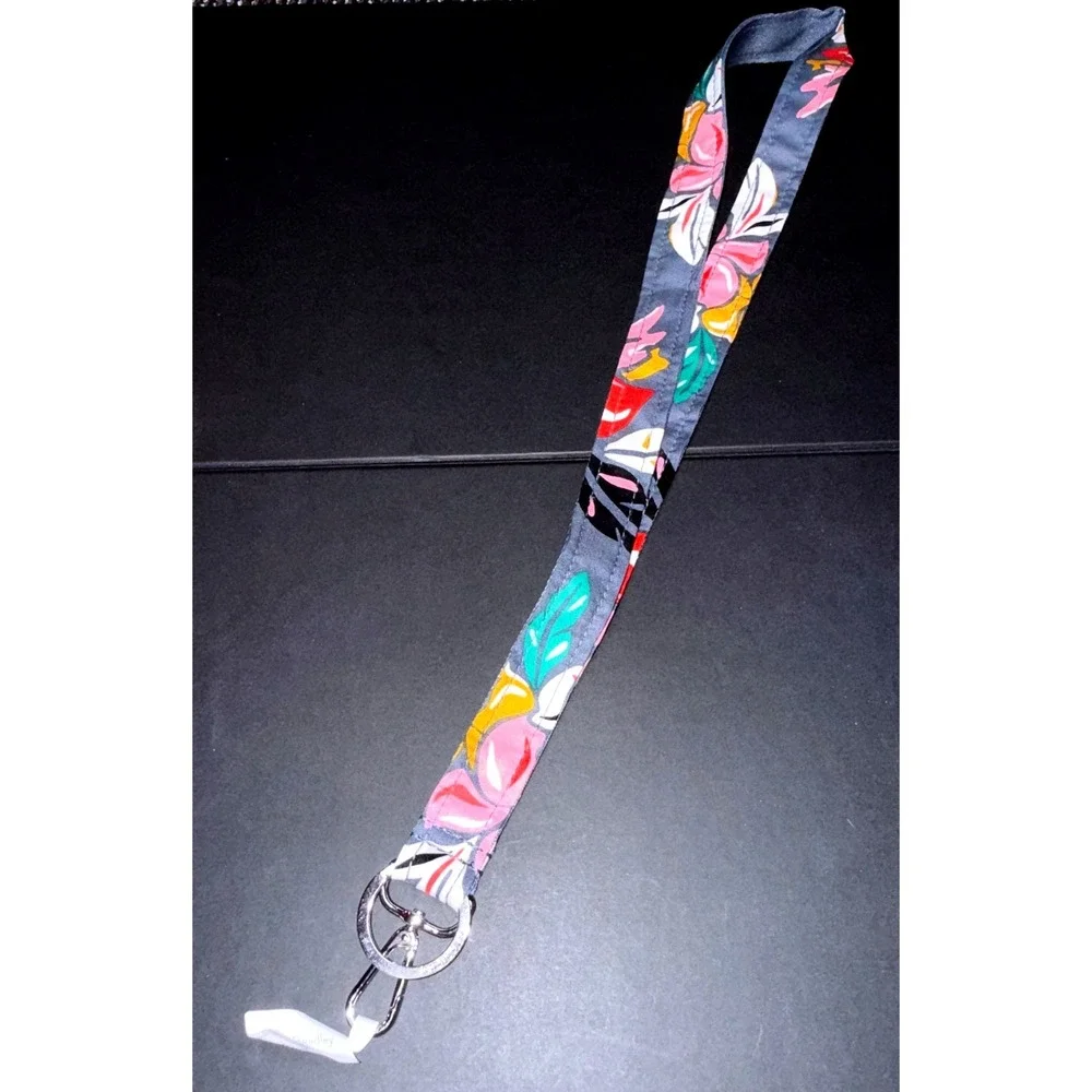 Vera Bradley Wide Lanyard Women Coastal Paradise NEW Floral Grey